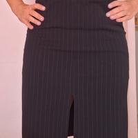 Gonna gessata mezza lunghezza vita alta