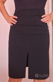 Gonna gessata mezza lunghezza vita alta