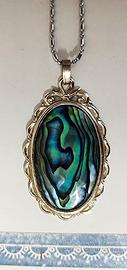 Ciondolo conchiglia Paua su catena argento