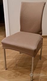 Set 5 sedie in metallo con coprisedia