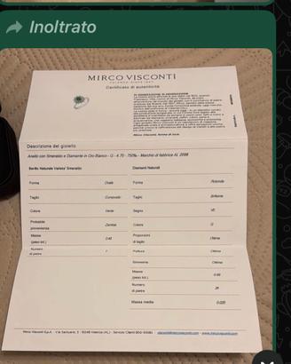 Anello in oro bianco con pietre Marco Visconti