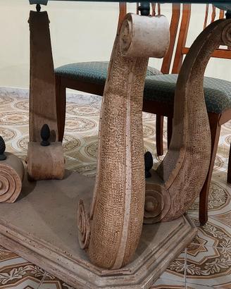 tavolo in cristallo con 6 sedie