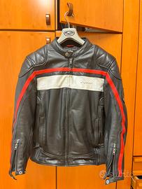 Giacca moto pelle Ixon PIONEER nero bianco rosso