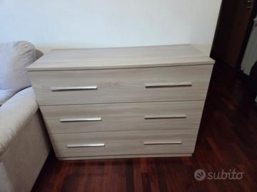 Comò/cassettiera color Olmo chiaro 116× 47 × 87h