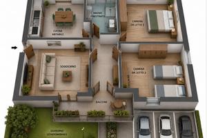 Lonate Pozzolo trilocale con giardino e posti auto