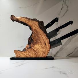 Portacoltelli Magnetico In Legno D'Ulivo 