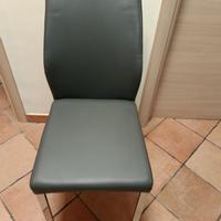 N4 sedie in ecopelle grigie