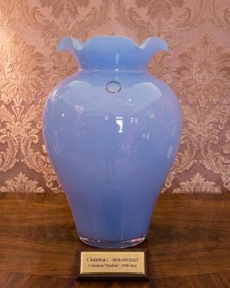 Vaso in vetro opalino di Murano V.Nason  anni 60 