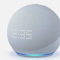 Echo Dot 5° Generazione, Blu, Alexa, orologio dig.