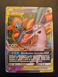 Carta Pokémon Espeon e Deoxys GX Alleati (UNM 72)