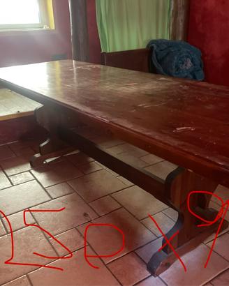 Tavolo e panca legno massello