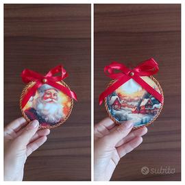 Medaglione natalizio Babbo Natale in pannolenci