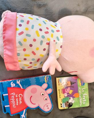  Lotto Peppa pig: peluche grande +2 libretti