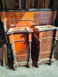 Trittico intarsiato comò e comodini pezzi unici