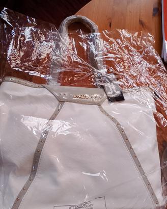 borsa bianca lancetti nuova con cartellino e busta
