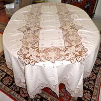 Tovaglia di lino pizzo ad ago x 12