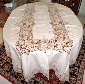 Tovaglia di lino pizzo ad ago x 12