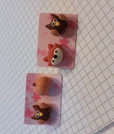 2 coppie Orecchini animaletti bambina/ragazza NUOV