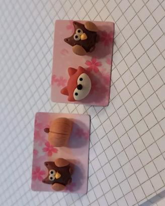 2 coppie Orecchini animaletti bambina/ragazza NUOV