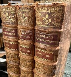 Pandette Giustiniano 1782 3 volumi folio