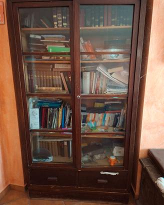 Libreria  in legno a due ante