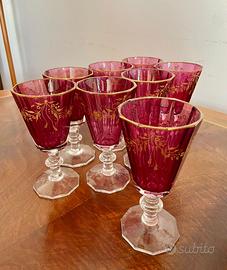 N.8 bicchieri in cristallo antichi