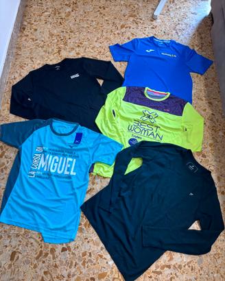 Lotto 5 Maglie Tecniche Sport / Running Uomo - Tag