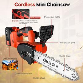 Elettrosega 30 cm 900W Motosega Batteria 3.0Ah