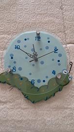 orologio da parete in legno  e vetro