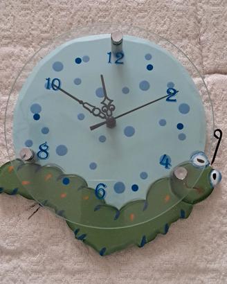 orologio da parete in legno  e vetro