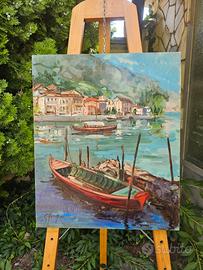 Dipinto Umberto Galliani - Lago d'Iseo