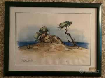 Quadro acquerello di Luciano Checchi