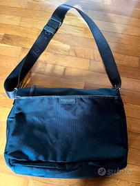 Borsa a tracolla Spalding and Bros blu e marrone