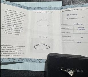 ANELLO DONNA SOLITARIO ORO 18KT CON 7 DIAMANTI