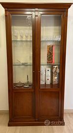 Vetrina Cristalliera in piuma di noce