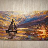 tela dipinta a mano L 182 cm H 94 cm