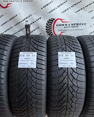 4 PNEUMATICI 215/55 R17 KUMHO INVERNALI 85%