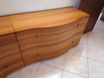 Cassettiera onda in massello