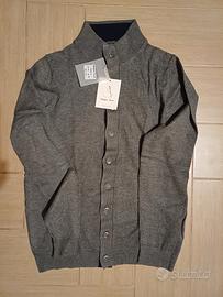 Cardigan grigio e blu Maglificio Toscano nuovo M