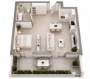 Elegante loft monolocale a Busto Arsizio