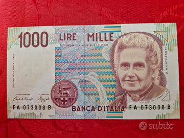 Banconota da 1000 lire Montessori 