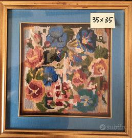 Quadro punto croce con cornice 35x35