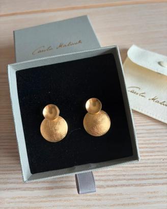 Orecchini design in argento placato oro