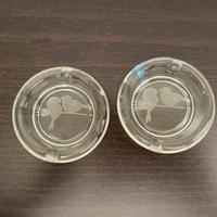 Coppia portacenere vintage in vetro decorati