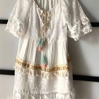 Abito Positano bianco estivo di boutique pendagli