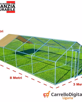 Recinto per Galline 3x8 m x h 2 m – 24 mq – beige