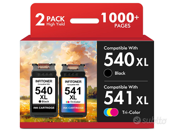 Kit Cartucce 540XL 541XL Compatibili Canon Pixma (