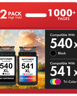 Kit Cartucce 540XL 541XL Compatibili Canon Pixma (