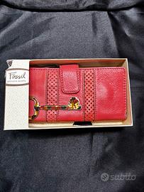 Portafoglio Fossil donna in pelle rossa