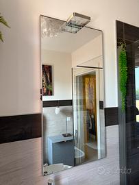 Specchio bagno rettangolare con lampada come nuovo